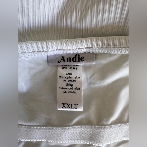 Andie Amalfi White Ribbed One Piece Swimsuit XXL Tall Long Torso - Brand New - Picture 4 of 5